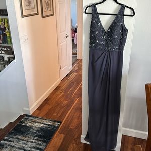 Adrianna Papell platinum, beautiful gown